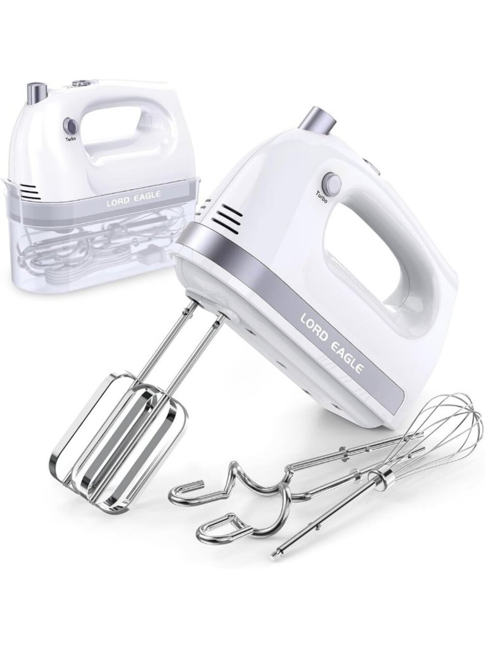 Lightweight Electric Hand Mixer 400W, 5-Speed Handheld Kitchen Mixer, Easy Use